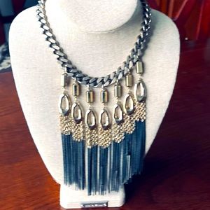 Stella & Dot Lilith Gold & Black Fringe Necklace.  Such a fun piece.